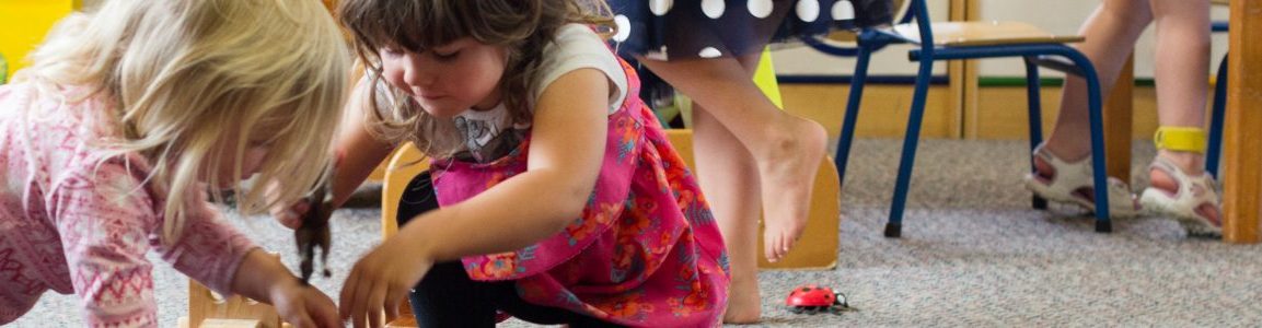 Te Pahu Preschoolers playing with blocks and toy horses