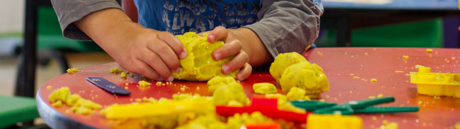 Te Pahu Preschool child playing with play dough