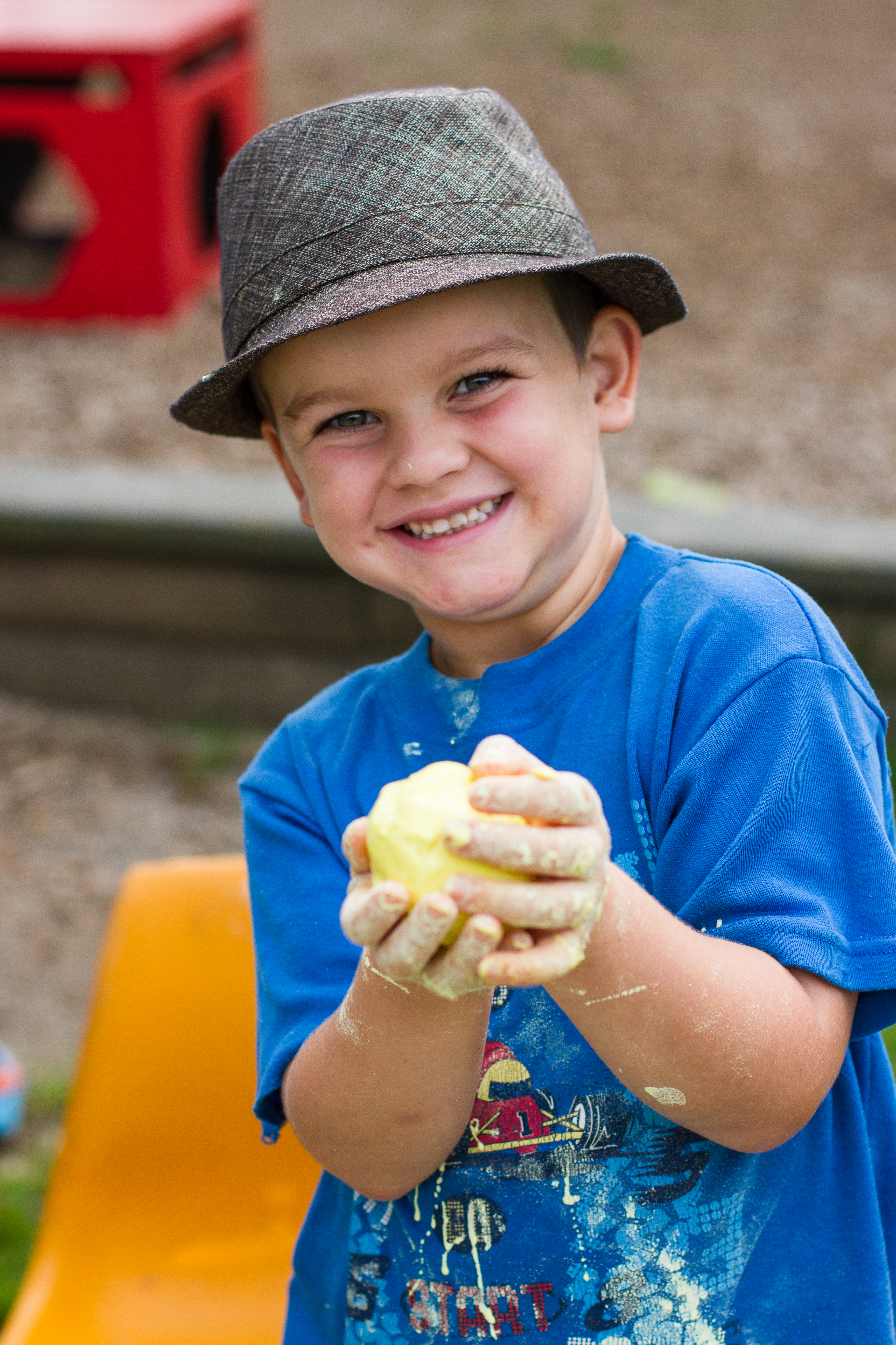 Te Pahu Preschool child having fun with play dough